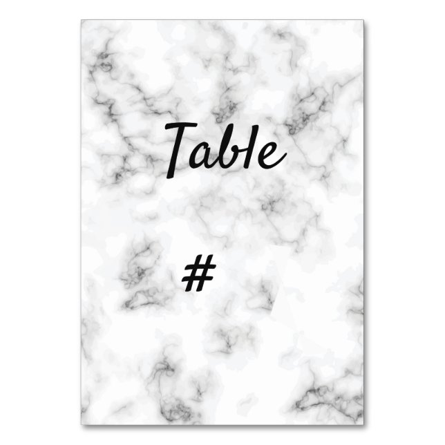 Marble and gold elegant wedding  table number (Front)
