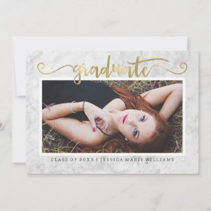 Marble and Gold Graduation Invitations