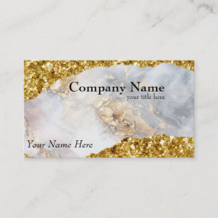 Marble and Gold Nugget Luxe  Business Card