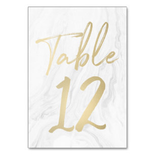 Marble and Gold Script   Table Number Card 12