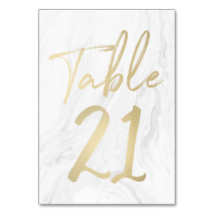 Marble and Gold Script   Table Number Card 21
