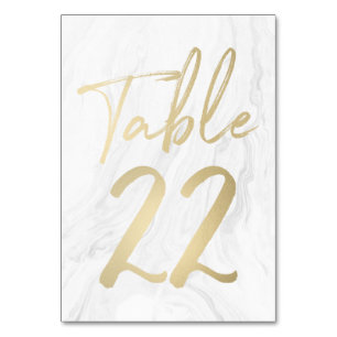 Marble and Gold Script   Table Number Card 22