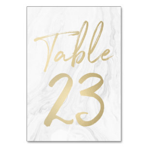 Marble and Gold Script   Table Number Card 23