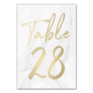 Marble and Gold Script   Table Number Card 28