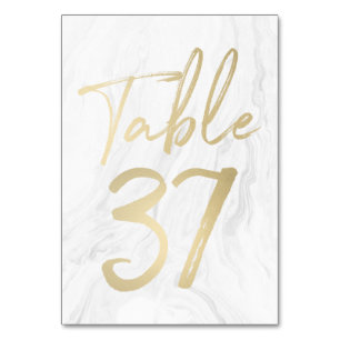 Marble and Gold Script   Table Number Card 37