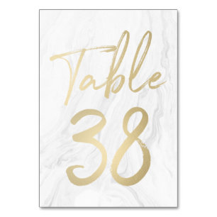 Marble and Gold Script   Table Number Card 38