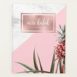 Marble and Pink Pineapple Teacher Planner