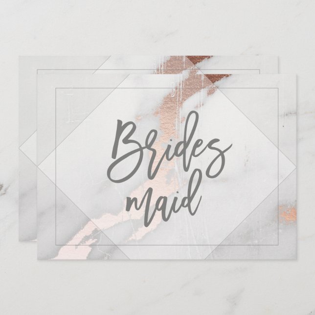 MARBLE AND ROSE GOLD BRIDESMAID INVITATION (Front/Back)
