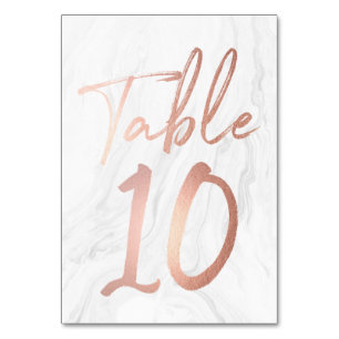 Marble and Rose Gold Script   Table Number Card 10