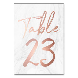 Marble and Rose Gold Script   Table Number Card 23