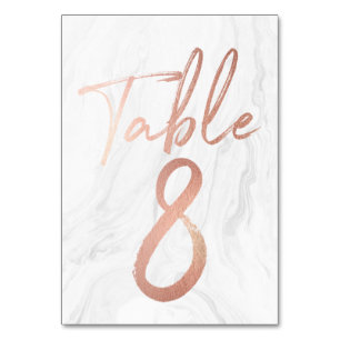 Marble and Rose Gold Script   Table Number Card 8