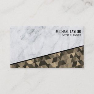 Marble and Triangle Pattern Colour Block Business Card