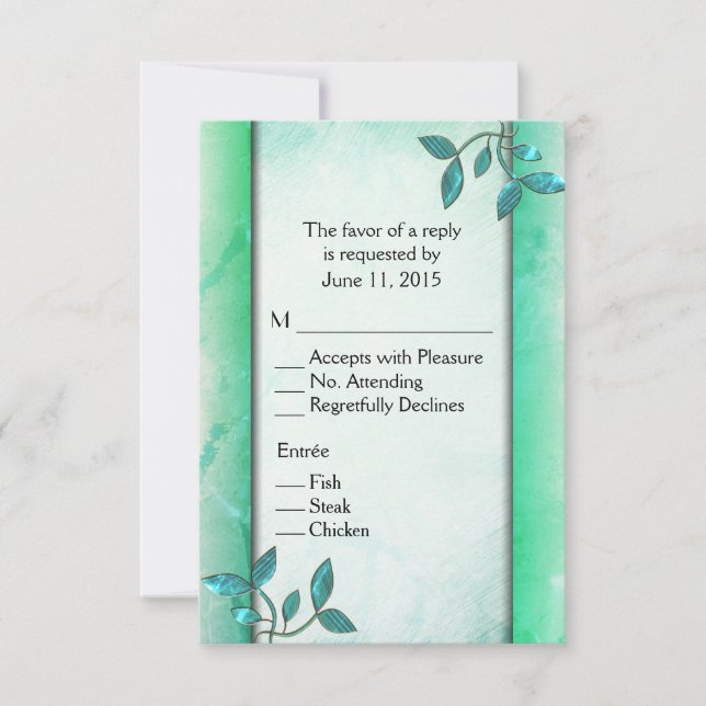 Marble and Vine   RSVP with Menu (Front)