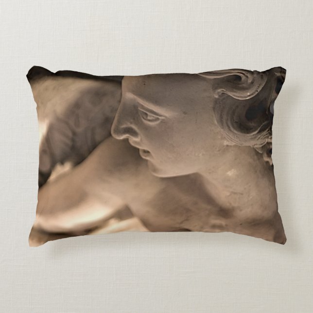 Marble Angel Sculpture Art Print Decorative Cushion (Front)
