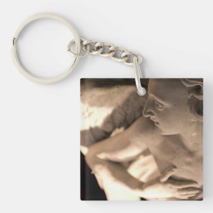 Marble Angel Sculpture Art Print Key Ring
