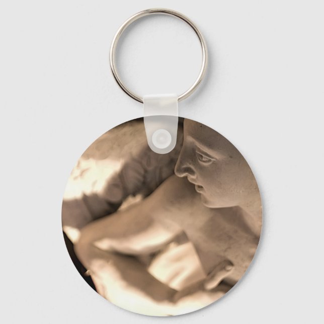 Marble Angel Sculpture Art Print Key Ring (Front)