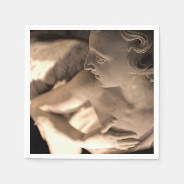 Marble Angel Sculpture Art Print Napkin (Front)