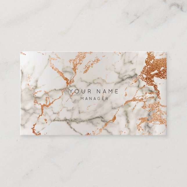 Marble Appointment Card Silver Copper Grey VIP (Front)