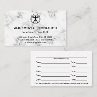 Marble Background Chiropractic Appointment Cards