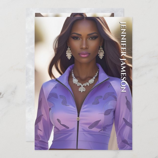 Marble Background Modelling Acting Composite Card (Front/Back)