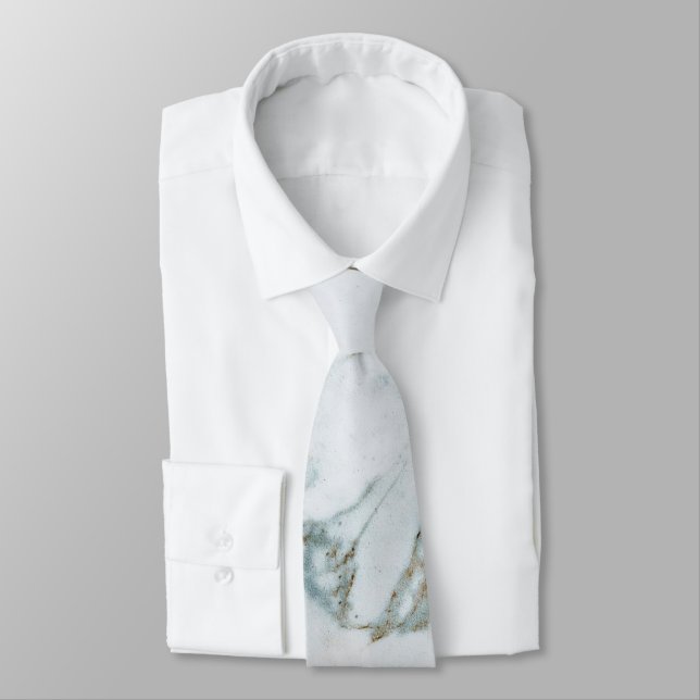 Marble Background Neck Tie (Tied)