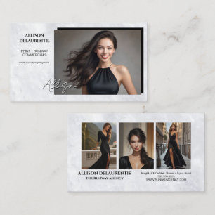 Marble Background Photo Card   Mini Comp Cards