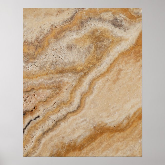 Marble Background Stone Template Tan Natural Poster (Front)