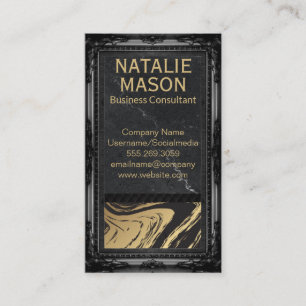 Marble Background   Vintage Frame Business Card