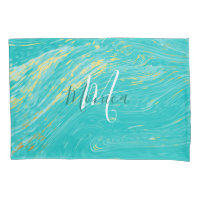 Marble Beautiful Gold Blue Elegant Mongram