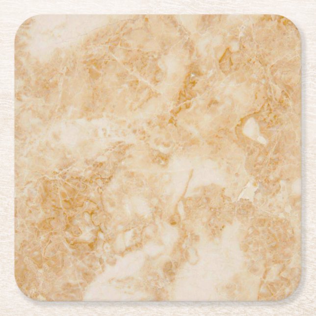 marble beige Square Coasters (Front)
