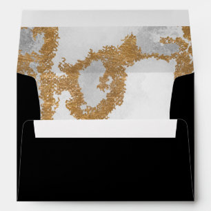 Marble Black and Gold Wedding Envelopes