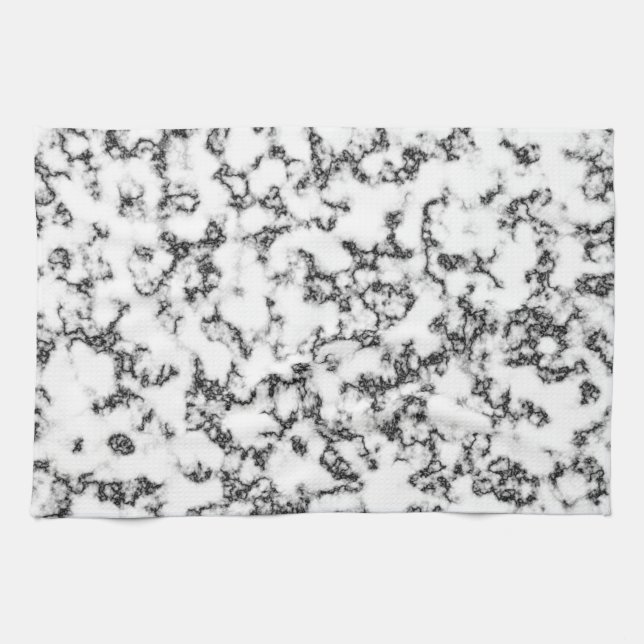 Marble black and white background tea towel (Horizontal)