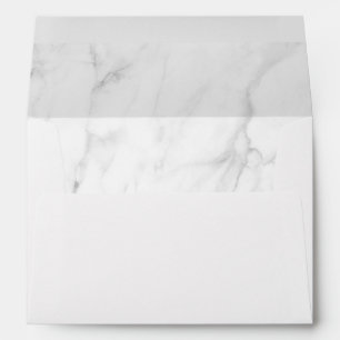 Marble Black and White Lined Wedding Envelope