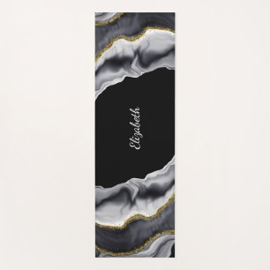 Marble Black Gold Personalize Yoga Mat