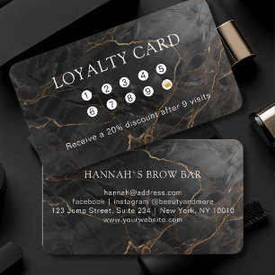 Marble, Black-Gold, Salon, Loyalty Business Card