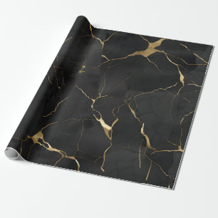Marble Black Gold Wrapping Paper