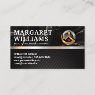 Marble   Black Tile   Real Estate Logo Business Card