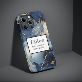 Marble Blue&Gold Your Journey, Your Rules iPhone 13 Pro Max Case