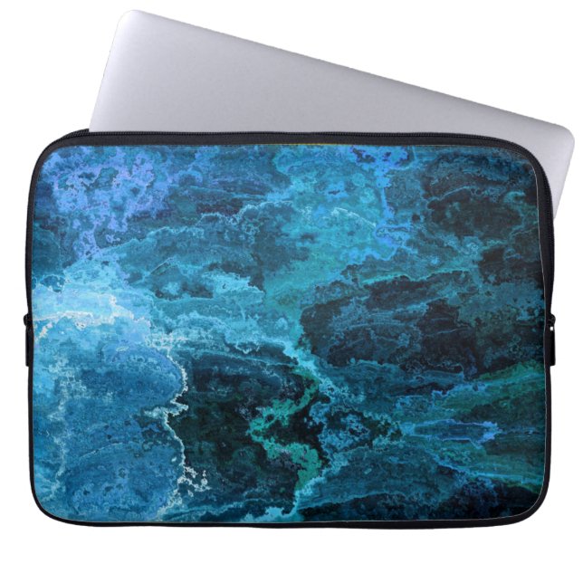 Marble - Blue Laptop Sleeve (Front)