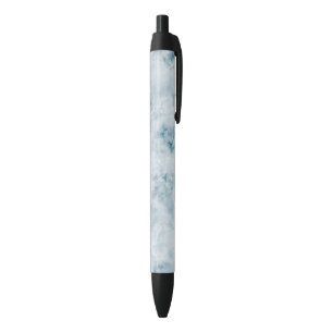 Marble Blue Texture Background Black Ink Pen