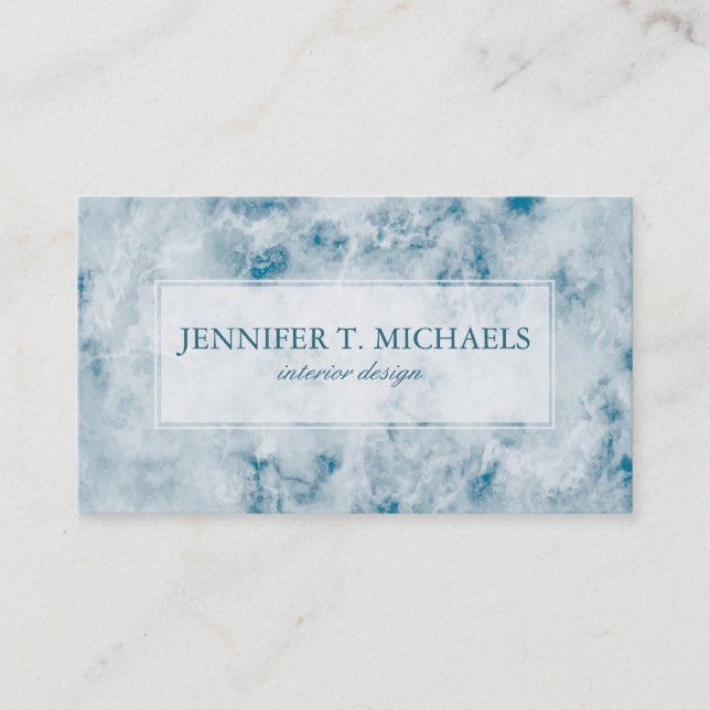 Marble Blue Texture Background Business Card (Front)