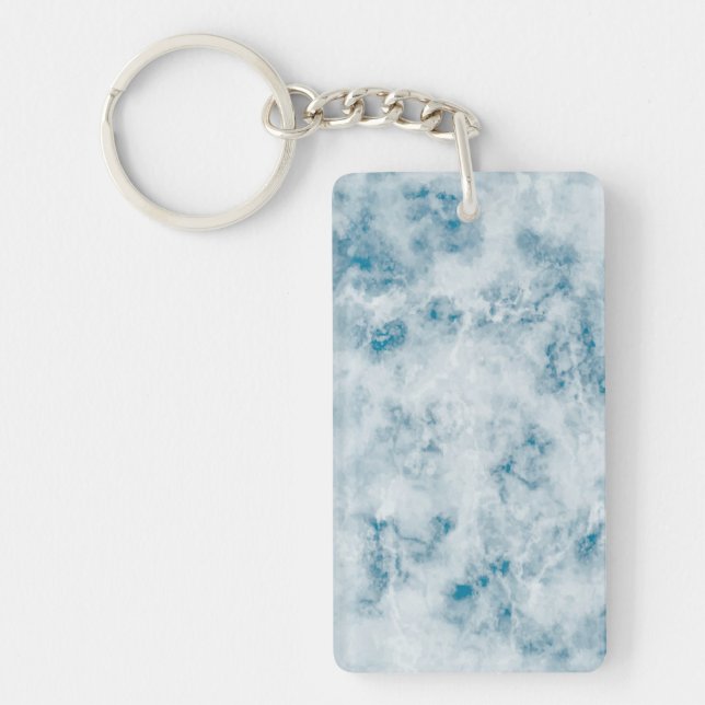 Marble Blue Texture Background Key Ring (Front)