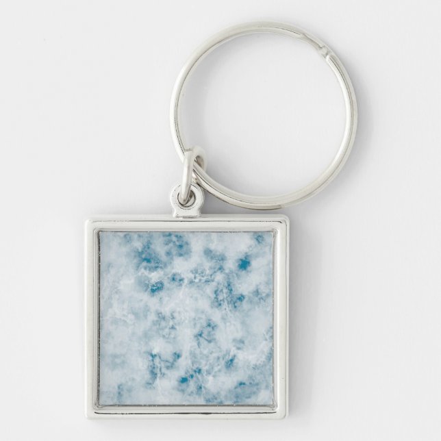 Marble Blue Texture Background Key Ring (Front)