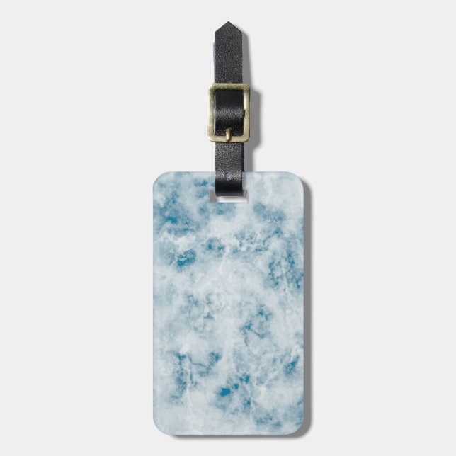 Marble Blue Texture Background Luggage Tag (Front Vertical)