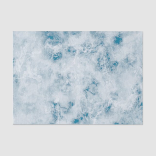 Marble Blue Texture Background Tissue Paper (Front)