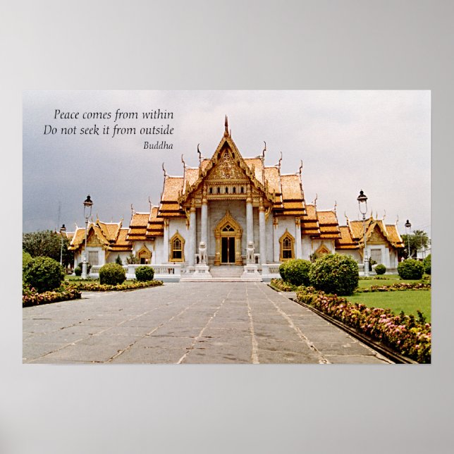 Marble Buddhist Temple of Gold with Peace Poster (Front)