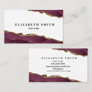 Marble Burgundy Business Card