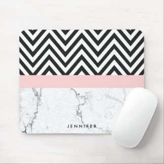 Marble & Chevron Mouse Pad