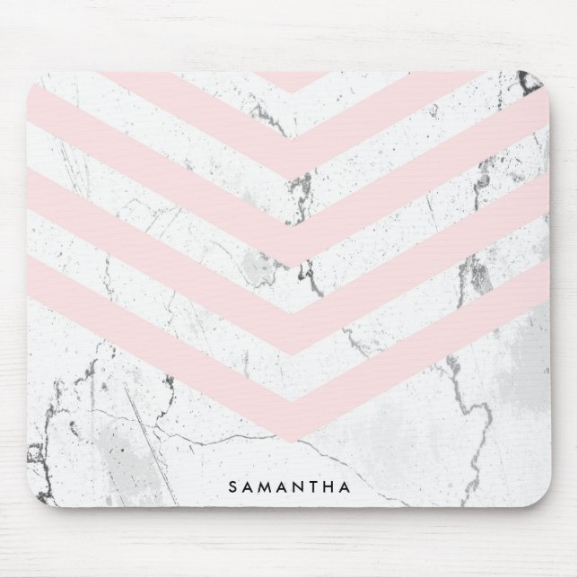 Marble & Chevron Mouse Pad (Front)