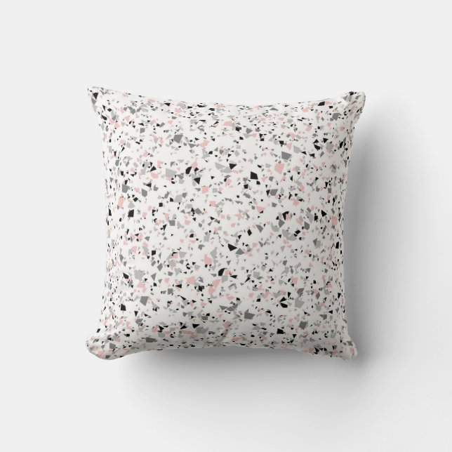 Marble chips stone shapes pieces abstract textured cushion (Front)
